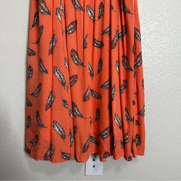 Torrid Cross Hatch Pinafore Feather Coral Midi Dress, Size 2X - Picture 10 of 12